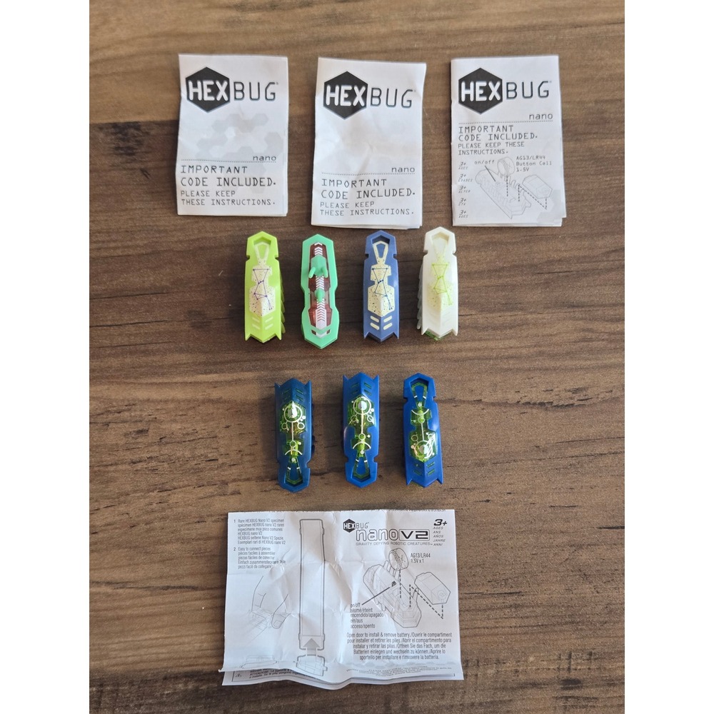 Hexbug Nano and Nano V2 Robotic Toy Lot of 7 Motorized Crawling Creatures